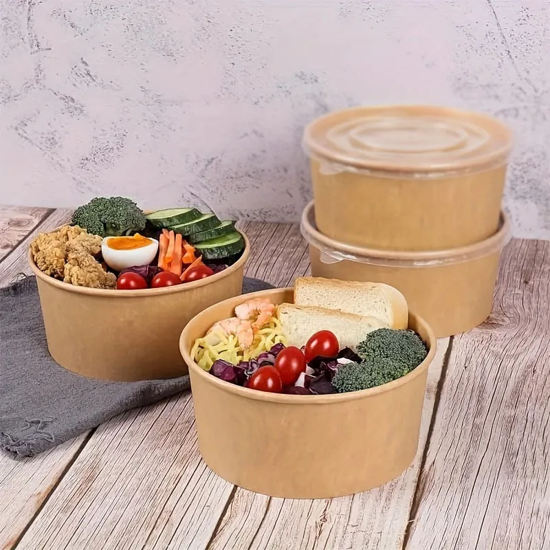 15/30PCS 크래프트 종이 그릇 뚜껑이 있는 일회용 - Meal Prep Bowl 리뷰 및 가격