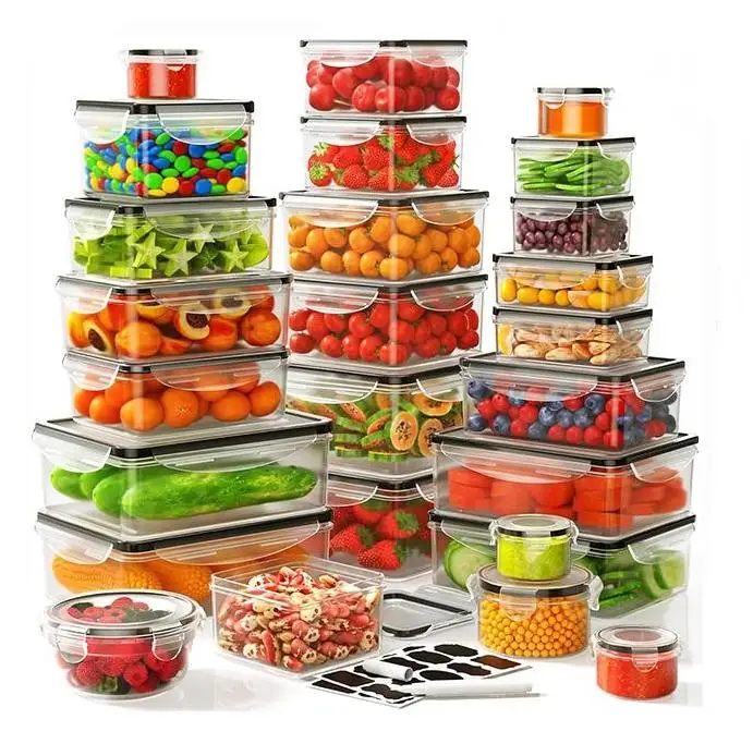 뚜껑이 있는 대형 밀폐형 식품 보관 용기 세트 (40/ - Meal Prep Kitchen 리뷰 및 가격