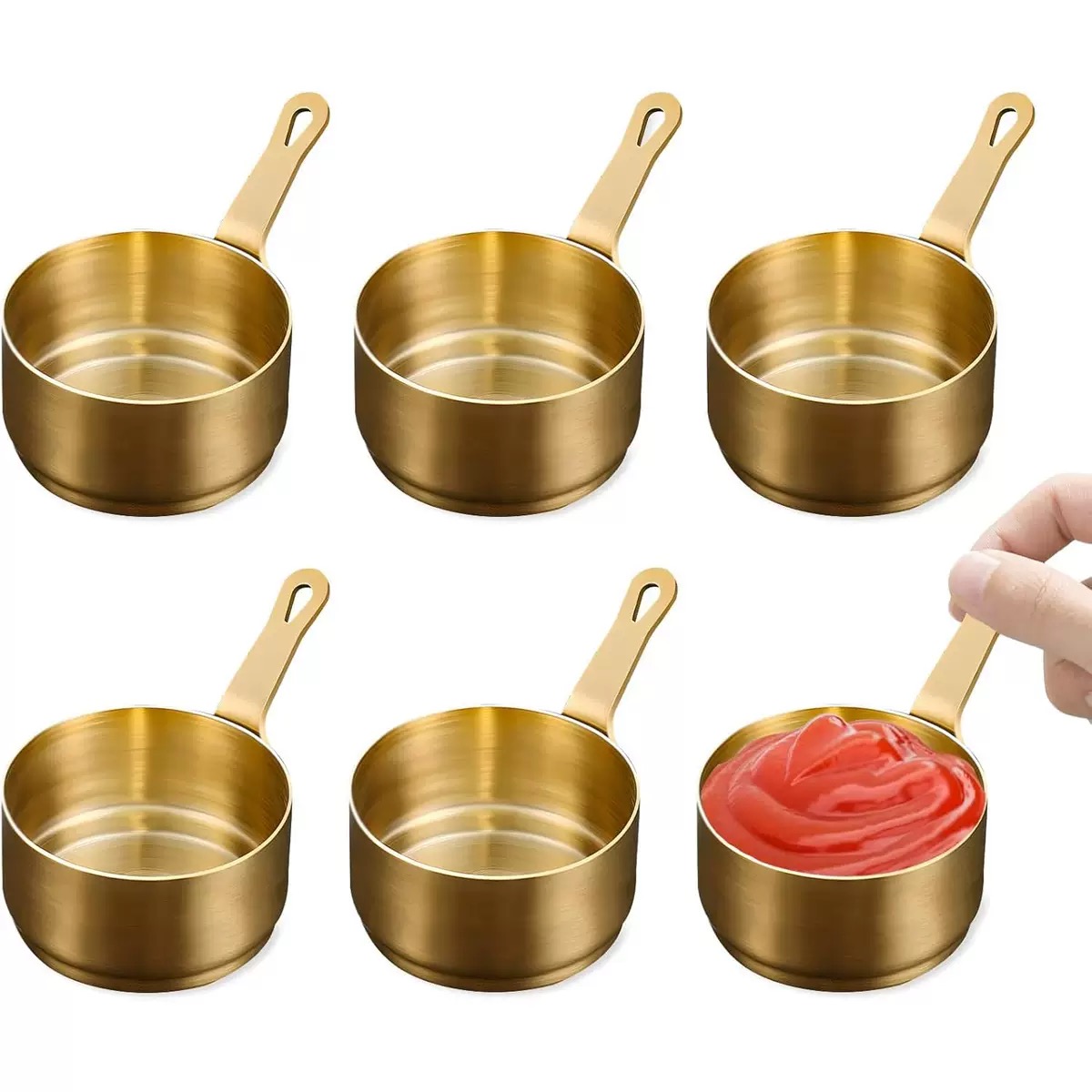 손잡이가 있는 미니 스테인레스 스틸 소스 컵, 디핑 접 - Sauce Dipping Cup 리뷰 및 가격