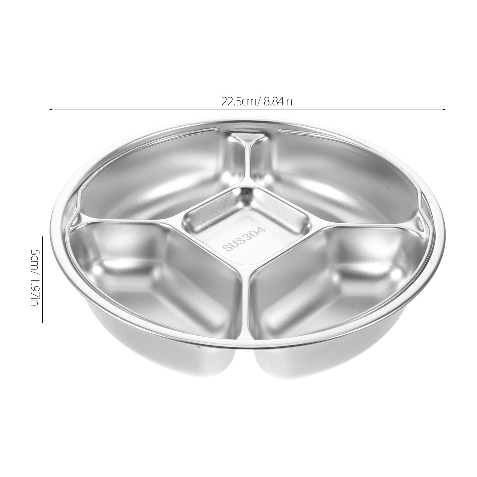 스테인리스 스틸 소재의 5칸 분리형 식사용 트레이, 손 - Meal Prep Kitchen 리뷰 및 가격